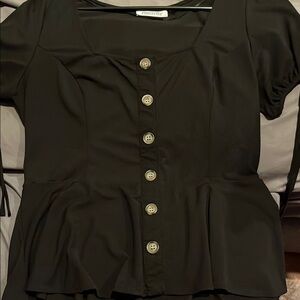 Elegant Black Button-Up Blouse